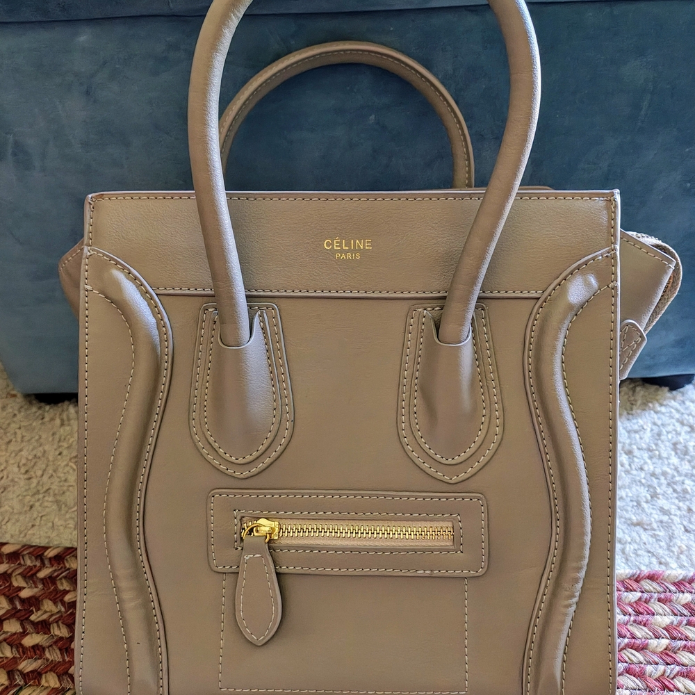 **SOLD**Taupe Leather Handbag
